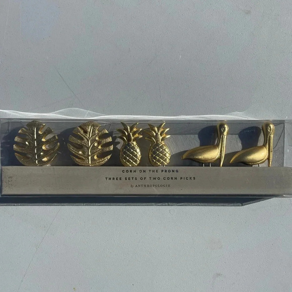 NWT Anthropologie Selva Corn on the Cob Holders Set of 3 - Picture 4 of 13
